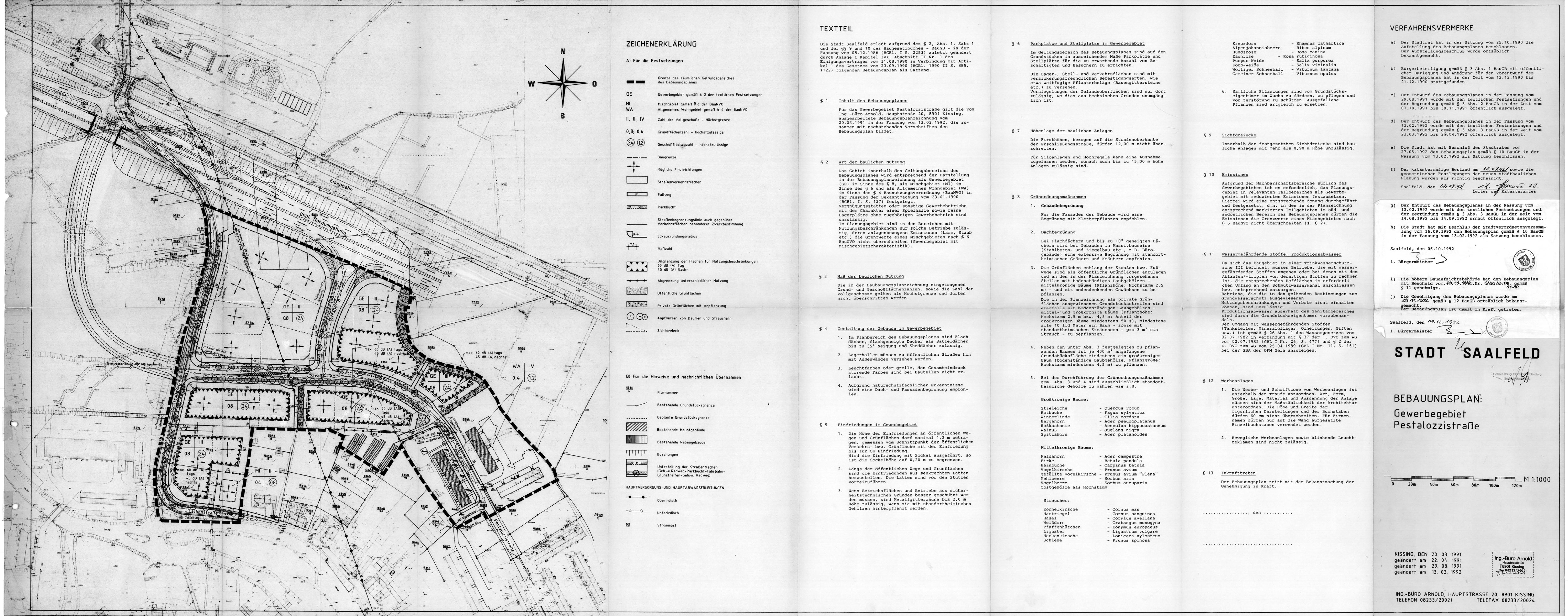 Bebauungsplan Gewerbegebiet Pestalozzistraße ...