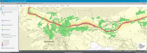 LAP-Stufe 4 Ausschnitt Lärmkarte Saalfeld/Saale (c) TLUBN